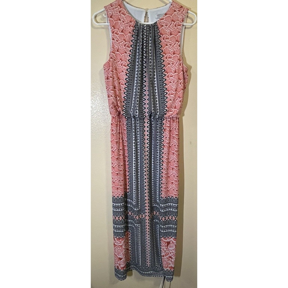 London Style Collection Dress Size 8 Paisley Print Long - Picture 2 of 6